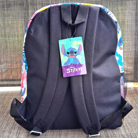 🙋🏽‍♀️ Disney Stitch Vinyl Pink And White Backpack, It's A Back To School Sale - Picture 6 of 7
